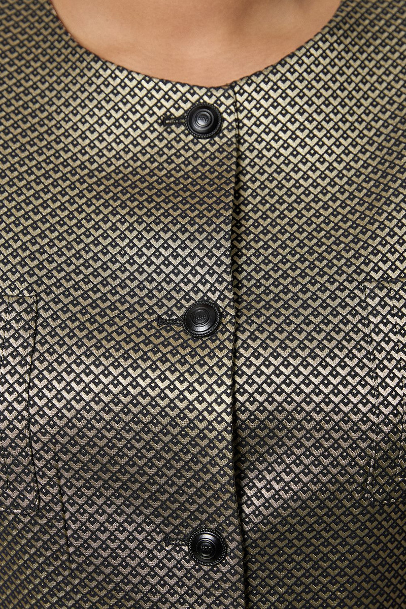 Plus Size Geo Jacquard Tailored Jacket 3