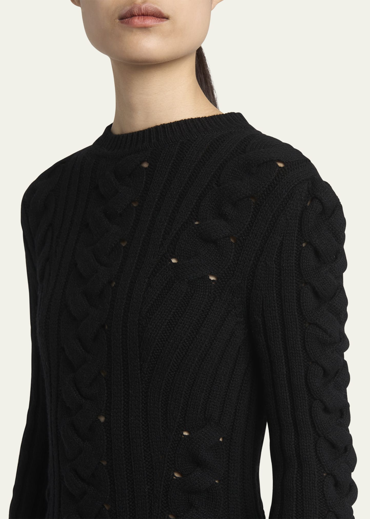 Cable-Knit Wool Cashmere Mini Dress - 5