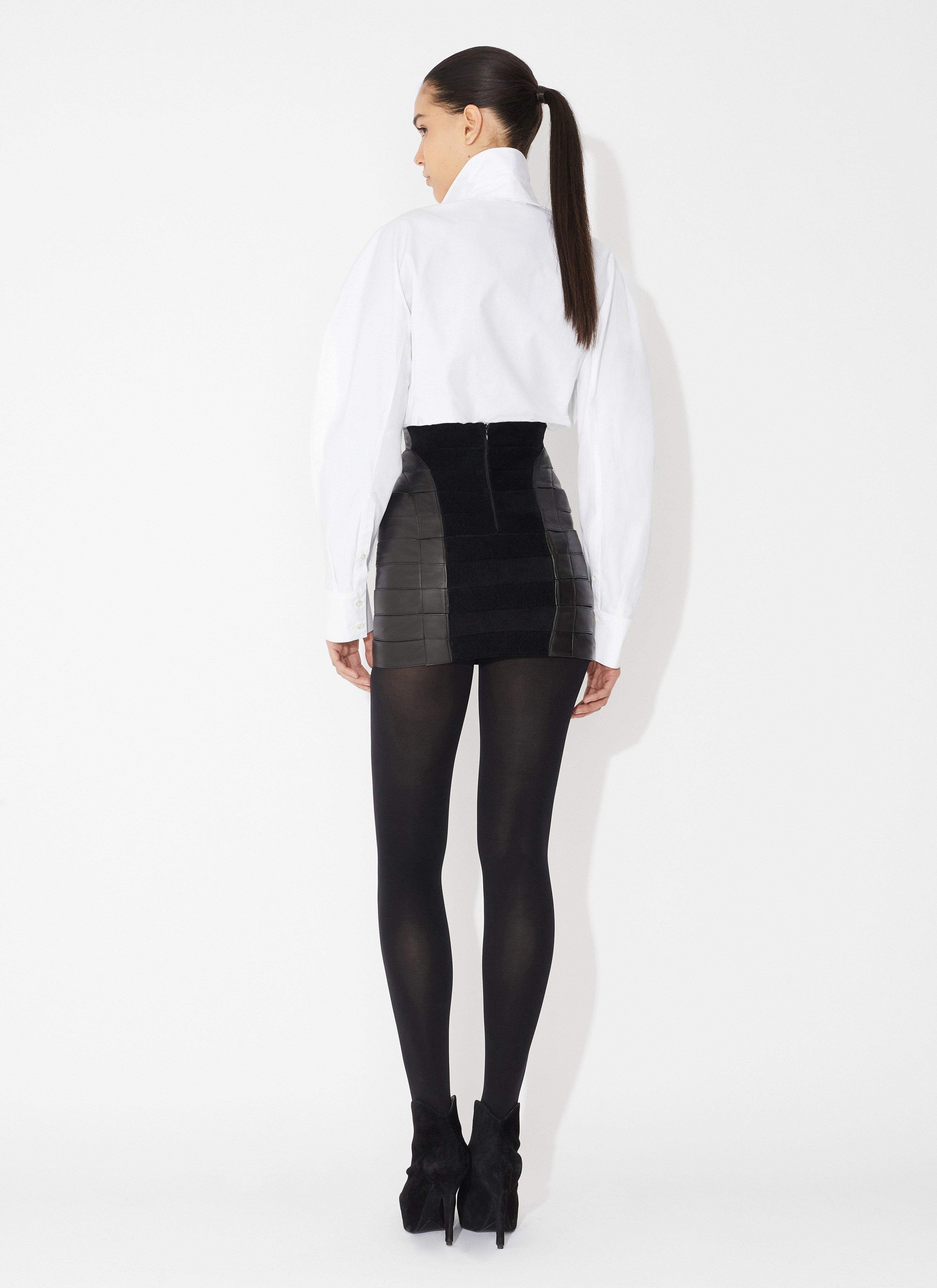 MINI LEATHER BAND SKIRT - 3
