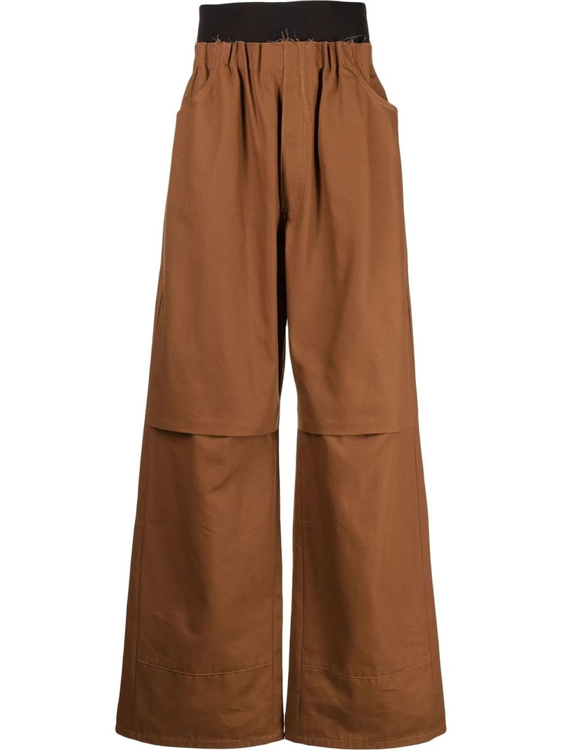 gathered-waist wide-leg trousers 1