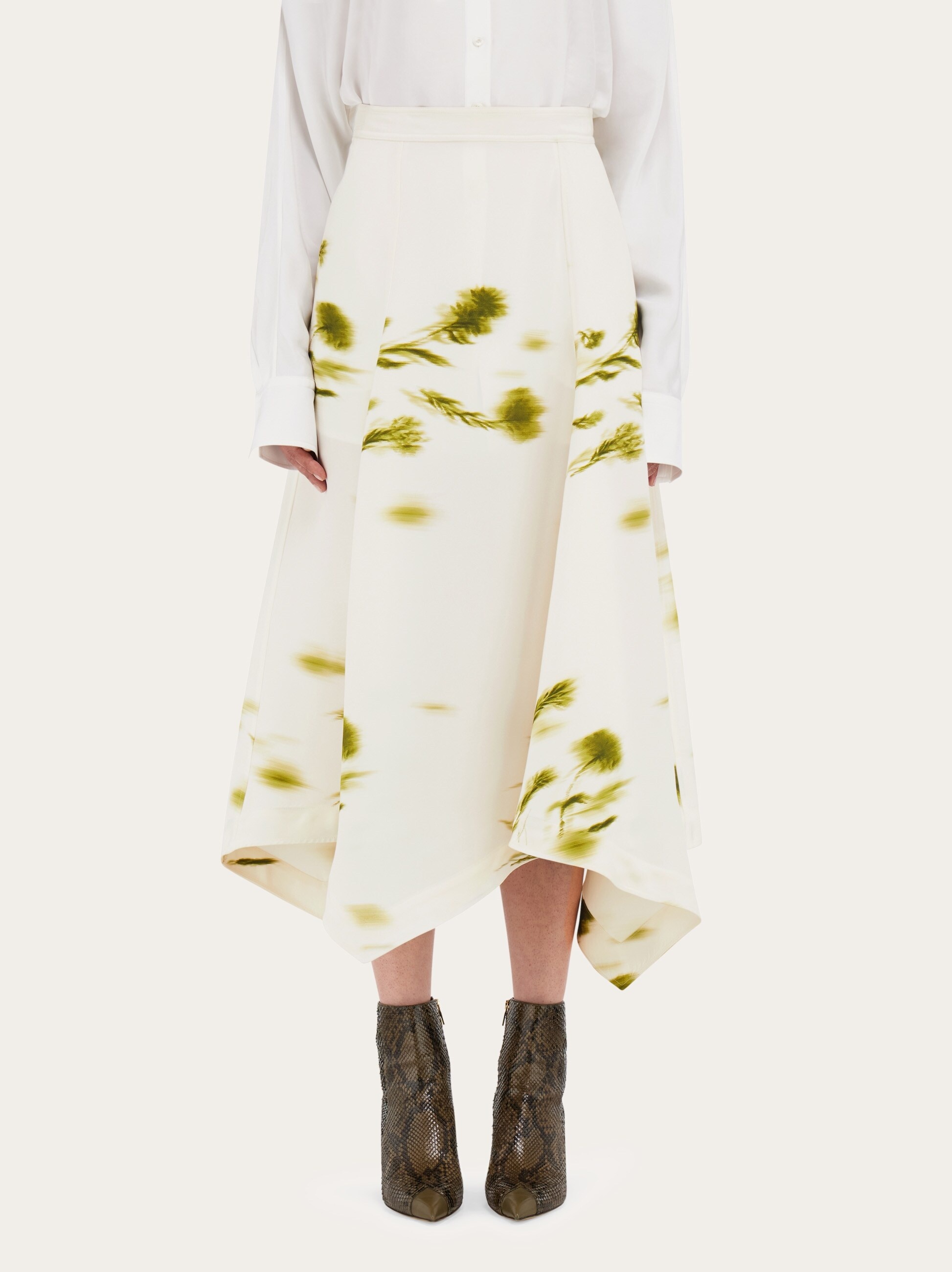 Blossom print handkerchief midi skirt - 2