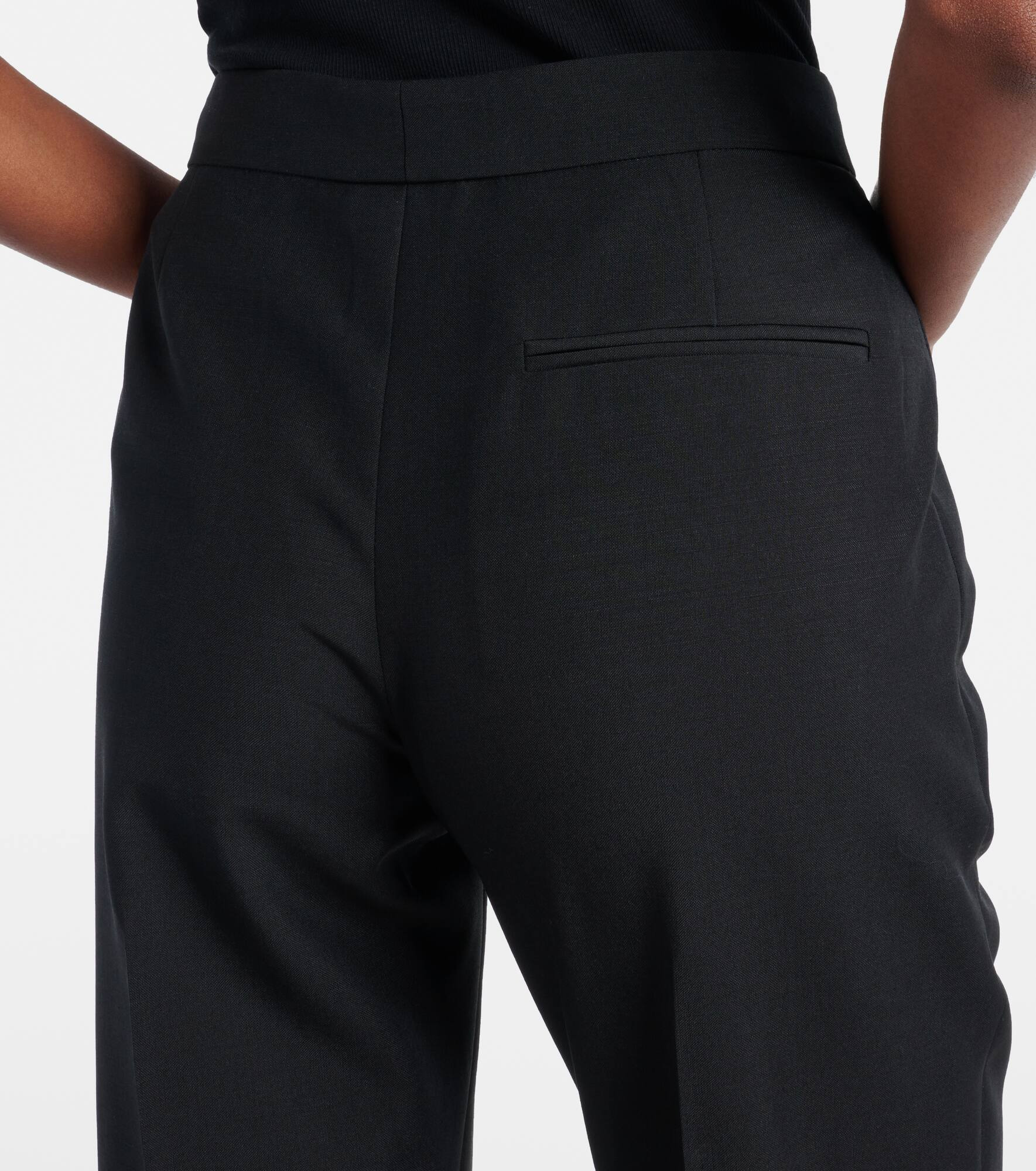 Wool and mohair cropped straight pants - 5