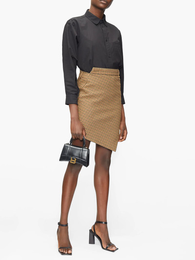 BALENCIAGA Mid-rise asymmetric houndstooth skirt outlook