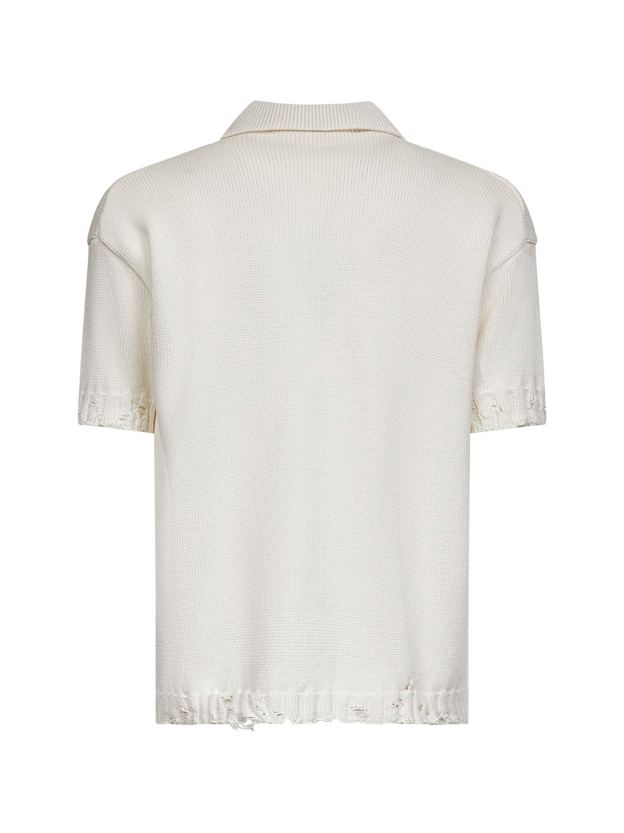 Ivory cotton knit polo shirt - 2