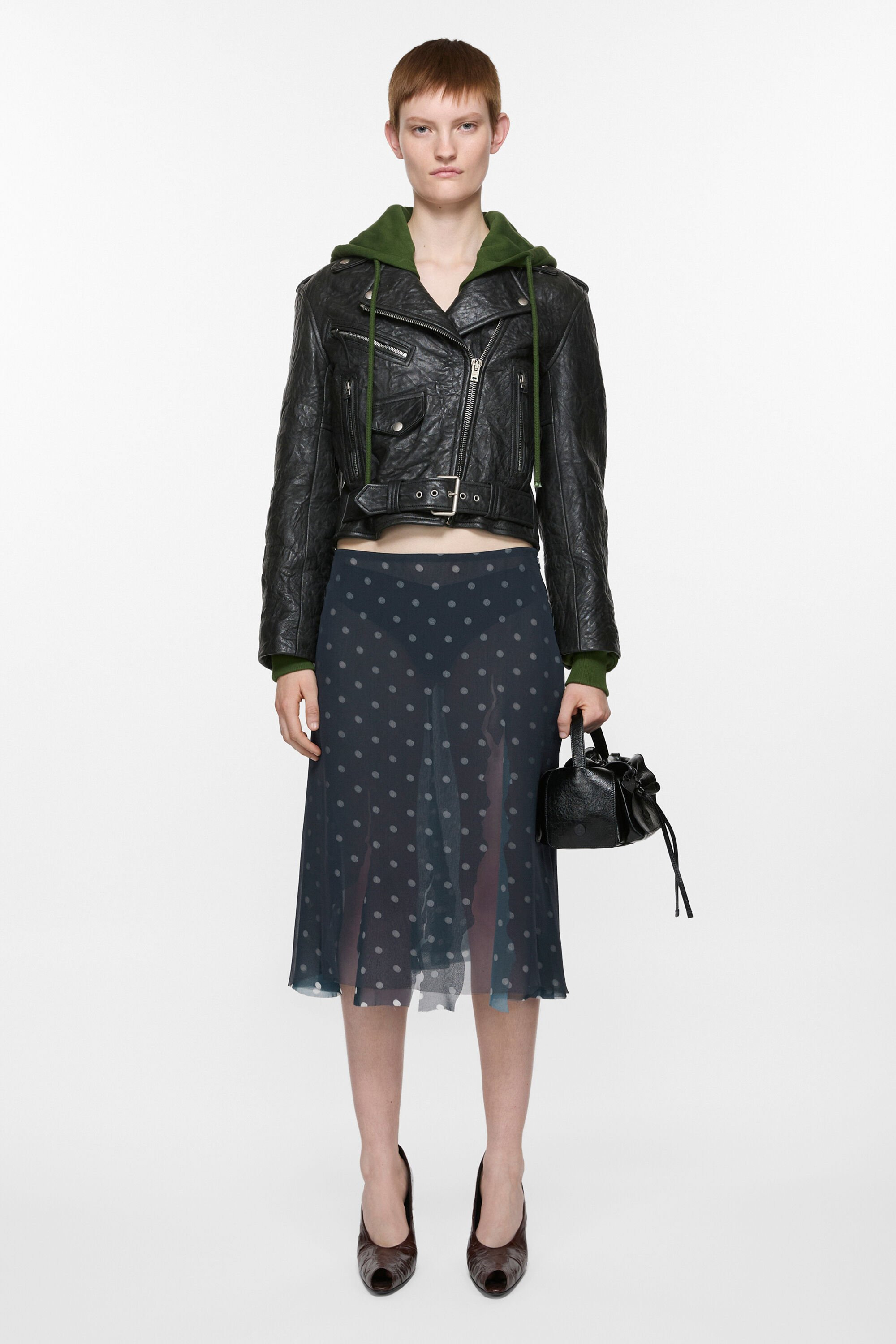 Mesh layered skirt - Navy/white - 2