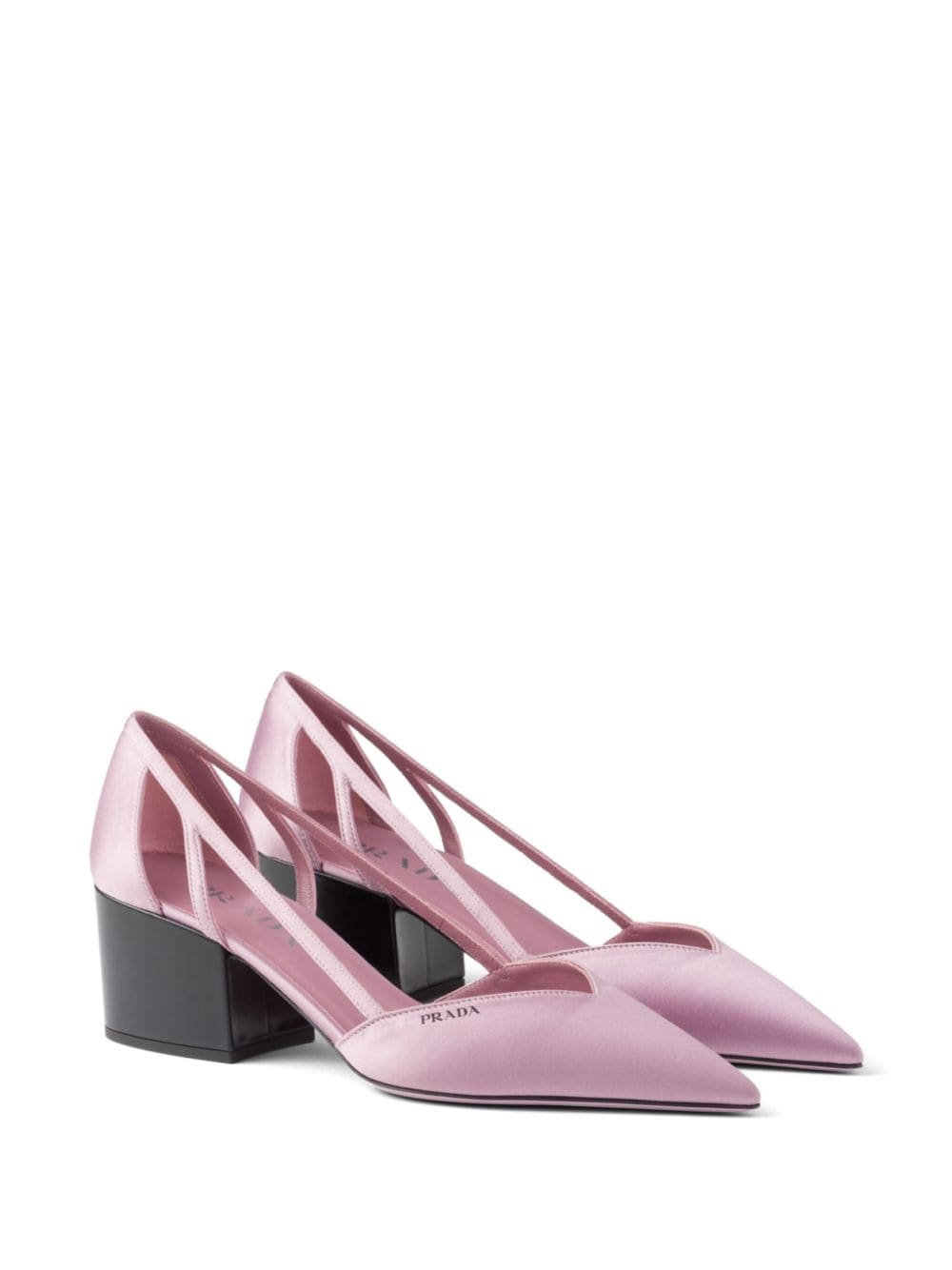 55mm satin cut-out pumps - 2