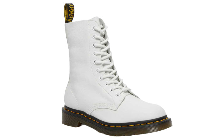 (WMNS) Dr. Martens 1490 Virginia Leather High Boots 'White' 27261113 - 2