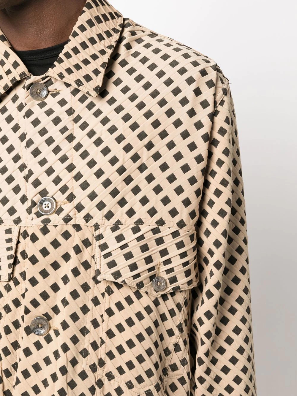 woven-print button-up jacket - 5