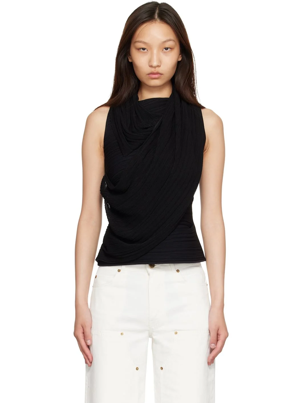 Black One Shoulder Top - 1