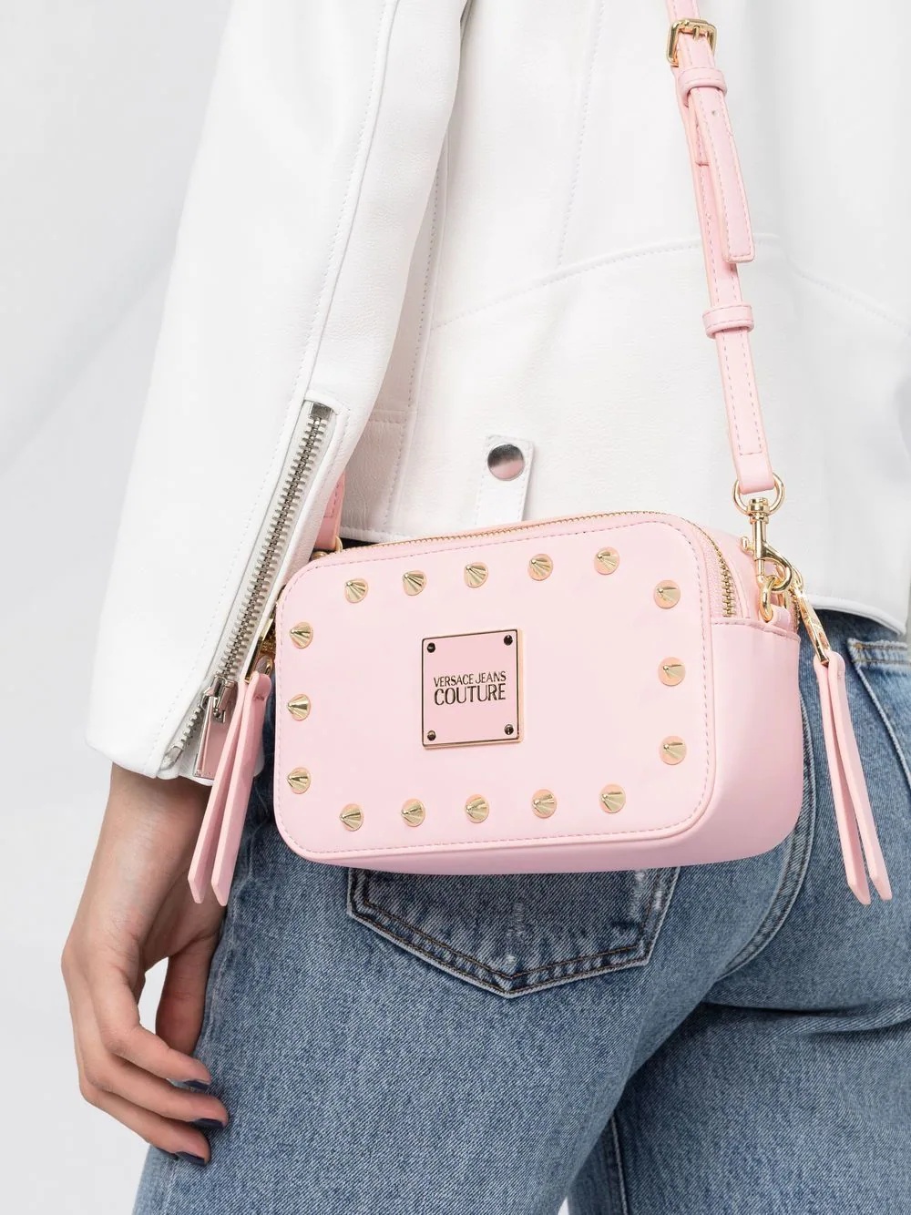 spike-studs crossbody camera bag - 3