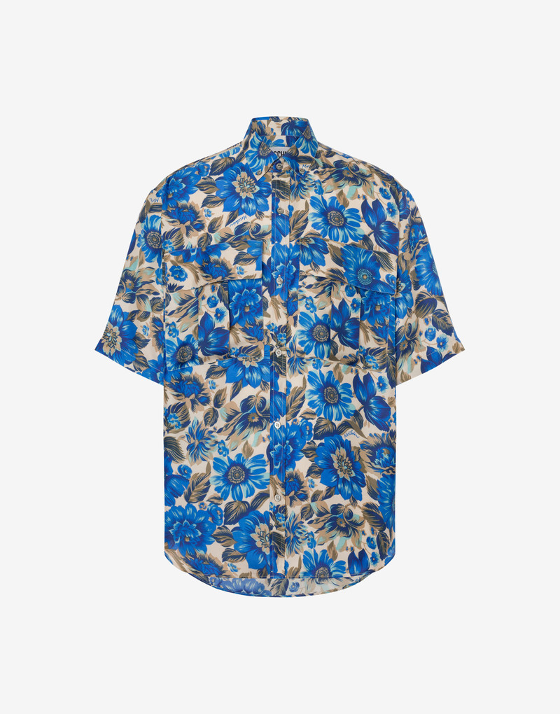 ALLOVER BLUE FLOWERS SHORT-SLEEVED SHIRT - 1