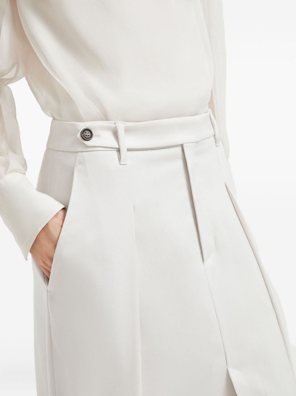 pleated front-split maxi skirt - 5