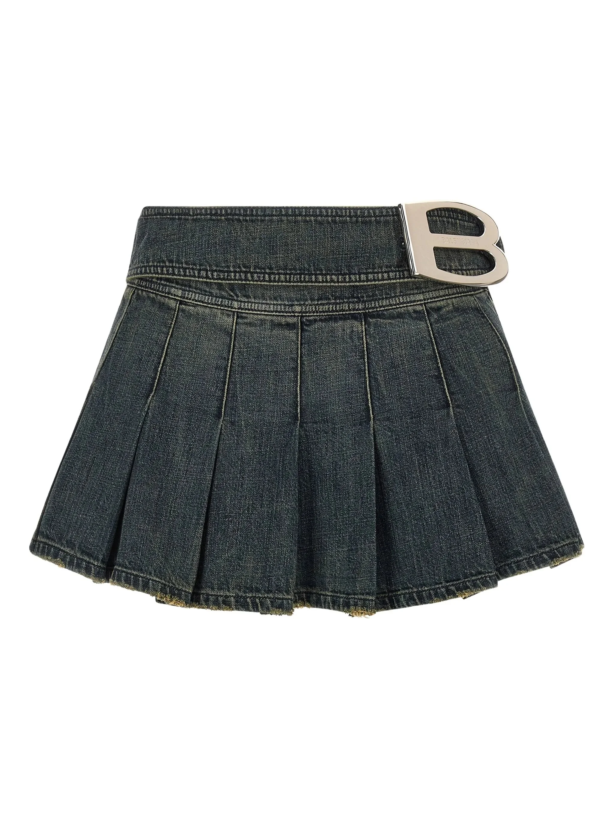 Balenciaga B-buckle Pleated Mini Skirt - 1