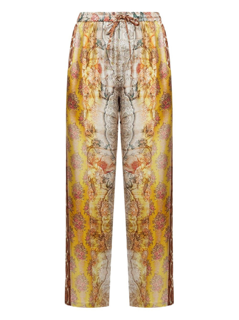 floral-print drawstring-waist trousers 1