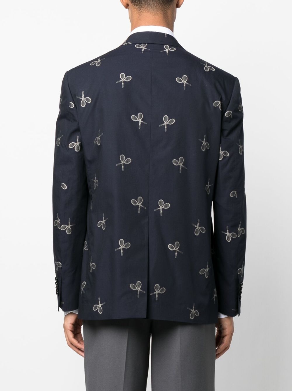 graphic-print single-breasted blazer - 4