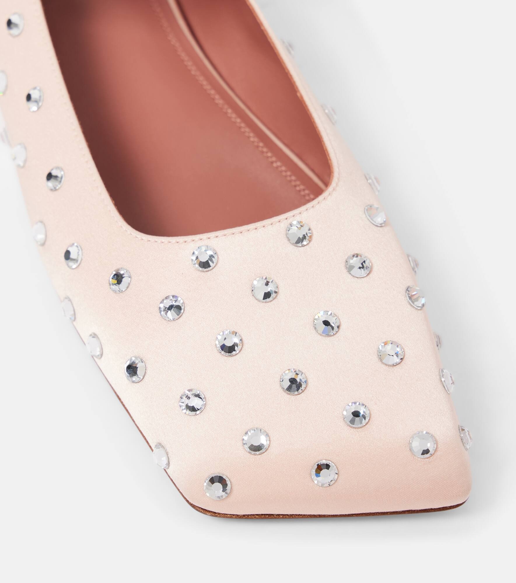 Ane crystal-embellished satin ballet flats - 5