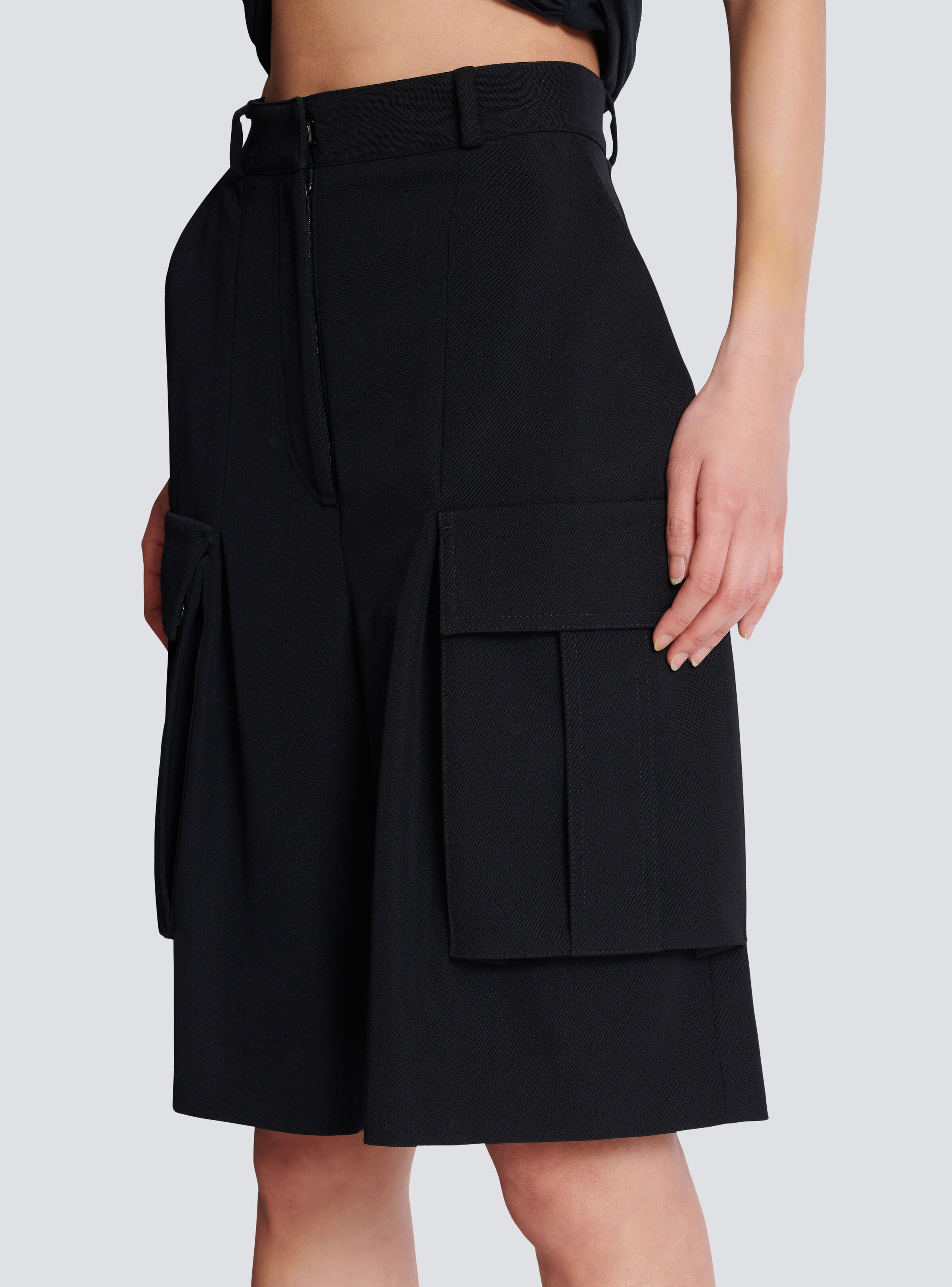 Bermuda shorts in grain de poudre wool - 7