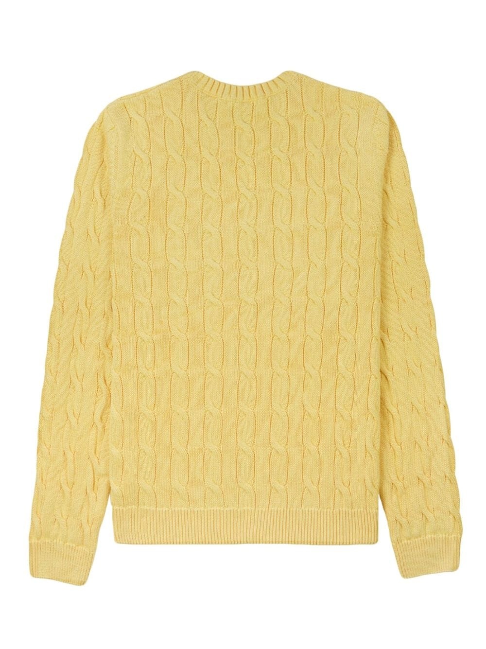 logo-embroidered cable-knit jumper - 3