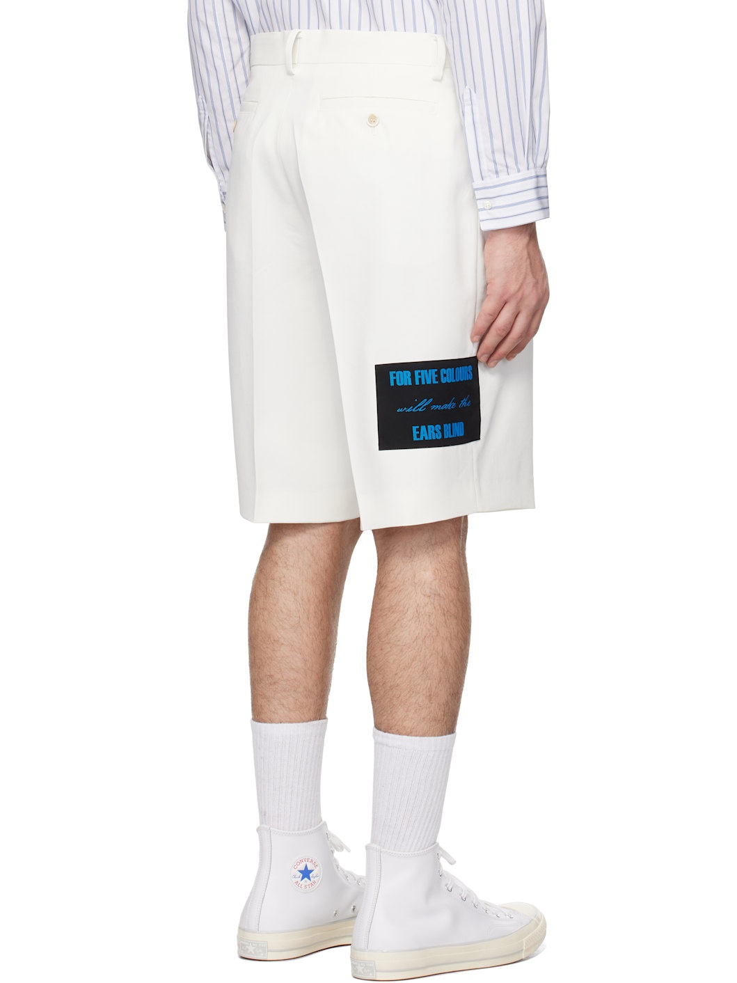 White Appliqué Shorts - 3