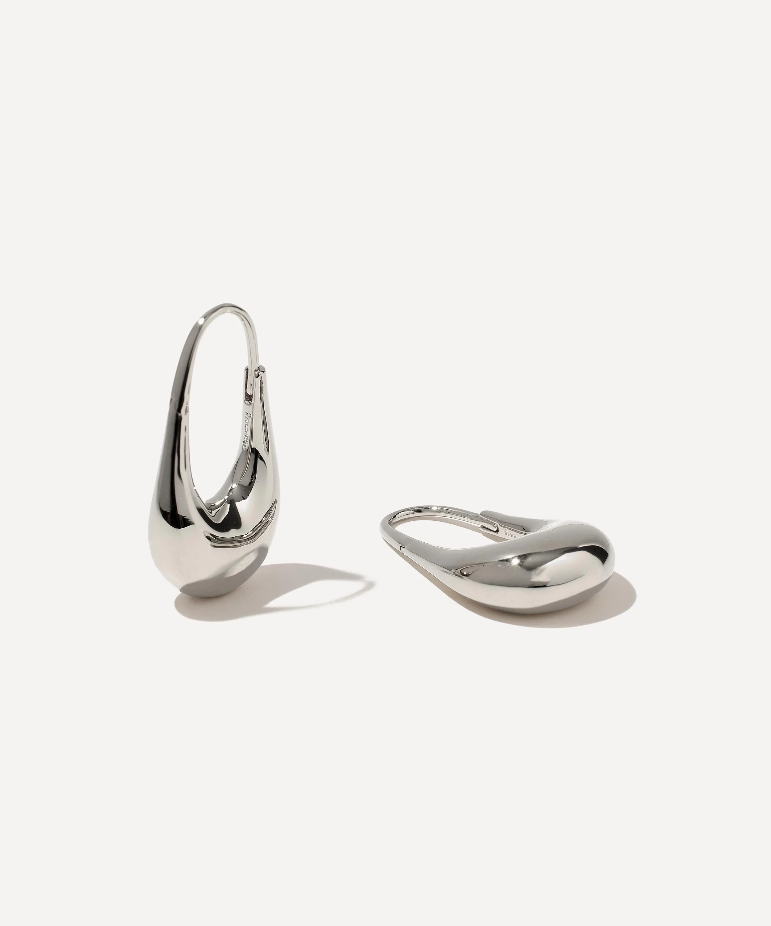 Sterling Silver Roscida Silhouette Drop Hoop Earrings - 1