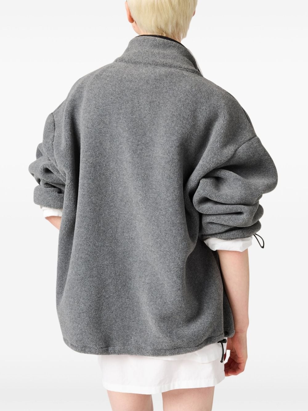 logo-embroidered fleece sweatshirt - 3