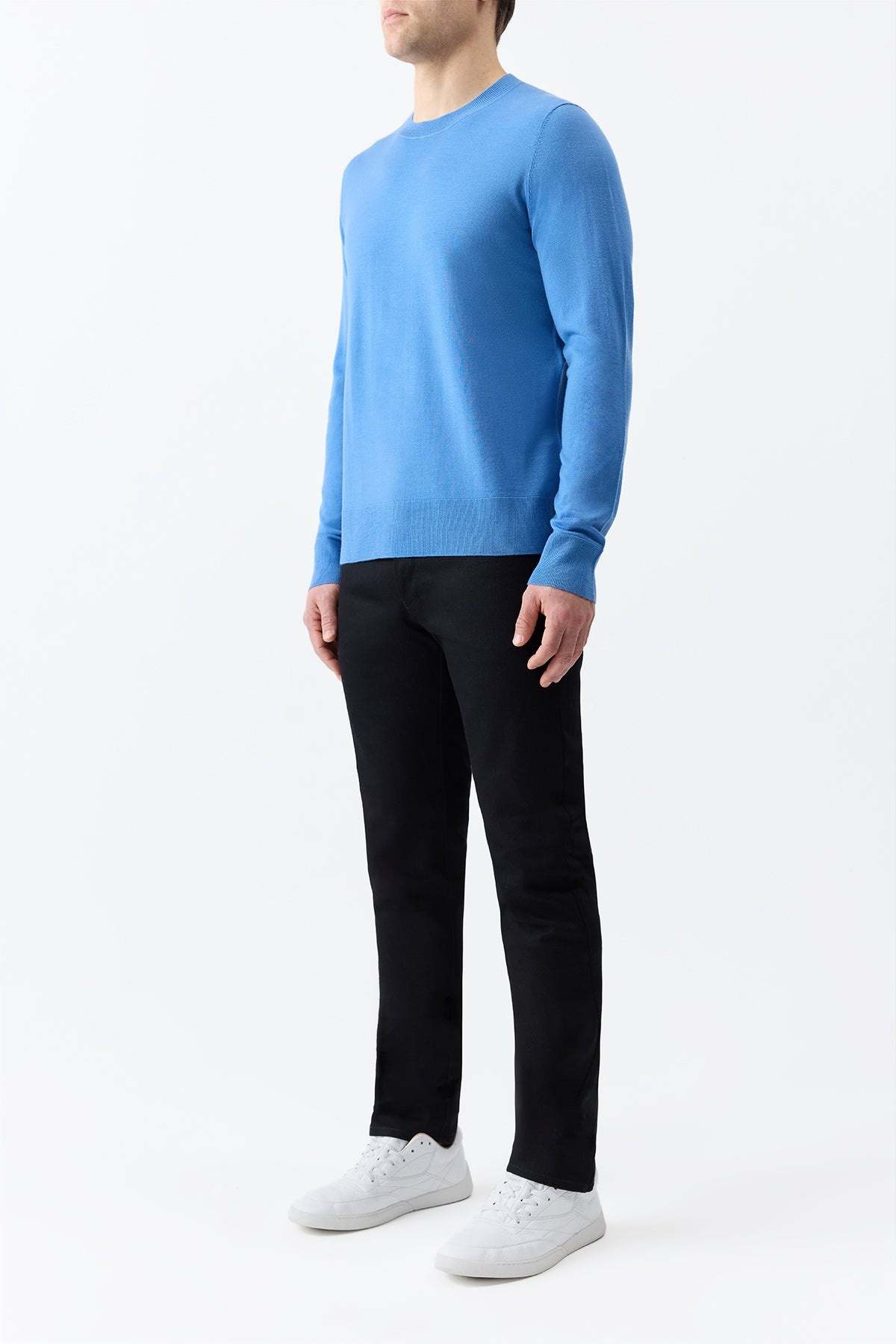 Palco Knit Crewneck in Sky Merino Wool - 4