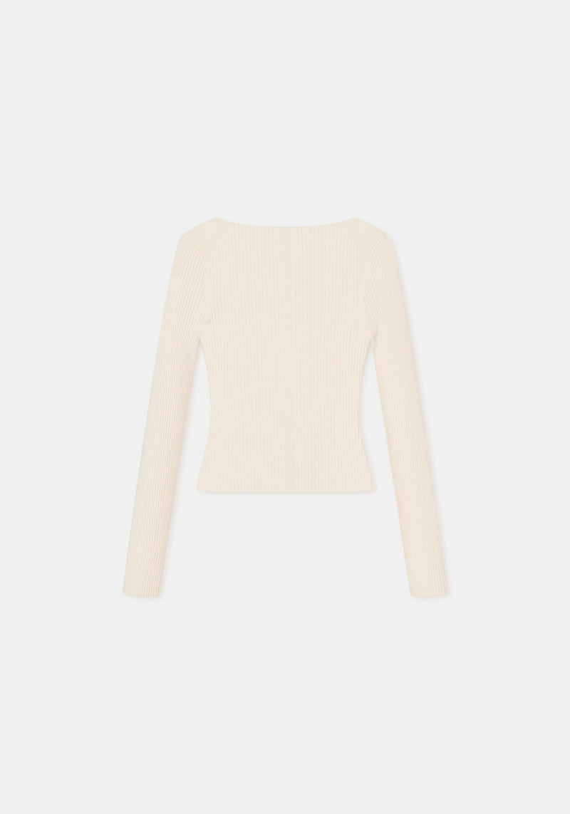 NILA Cut-out back ribbed long-sleeved top 1