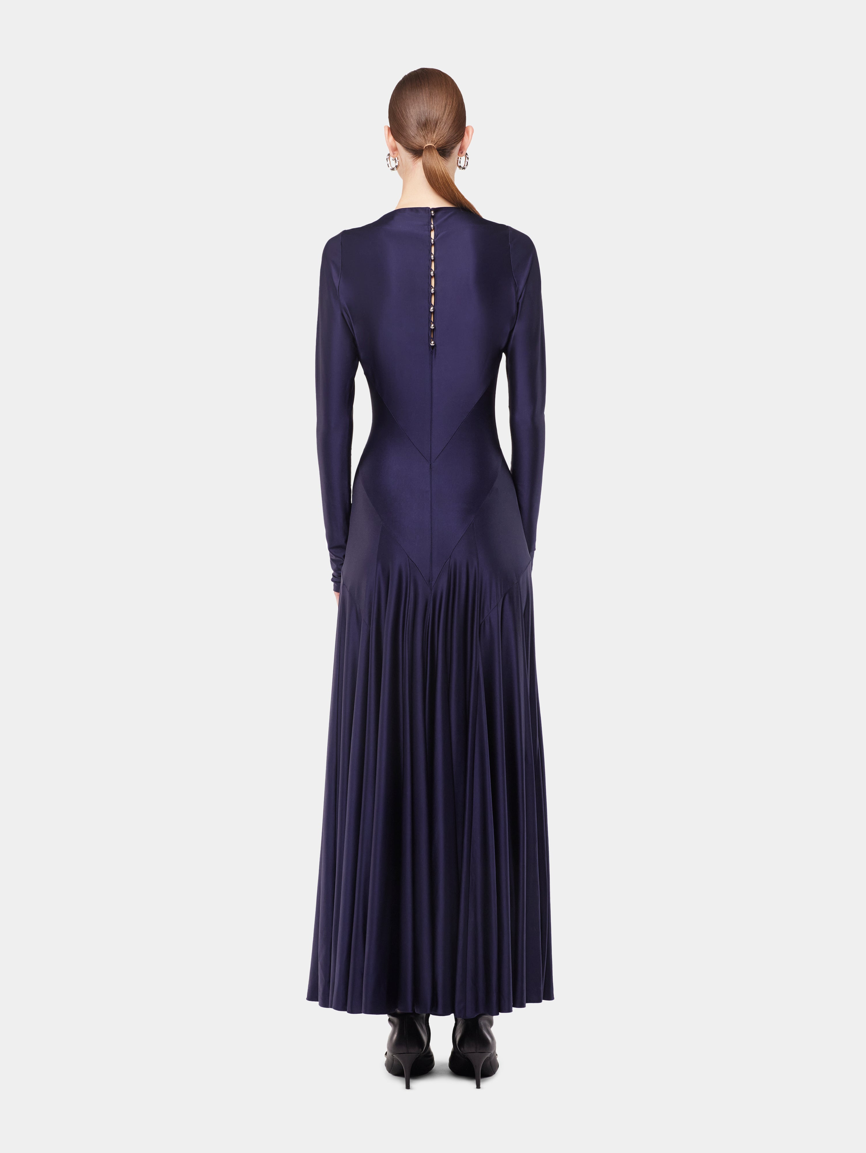 LONG DRESS IN JERSEY WITH GODET DETAILS - 4