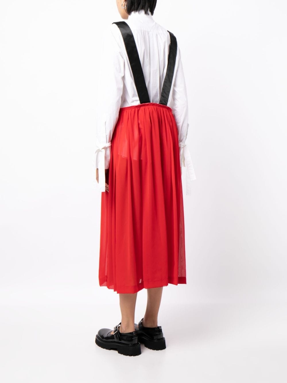 dungarees-style asymmetric midi dress - 4