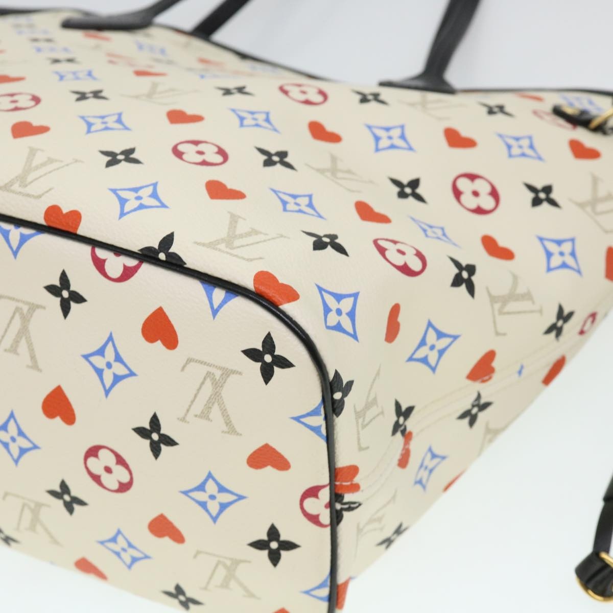 LOUIS VUITTON Monogram Game Neverfull MM Tote Bag White M57462 - 16