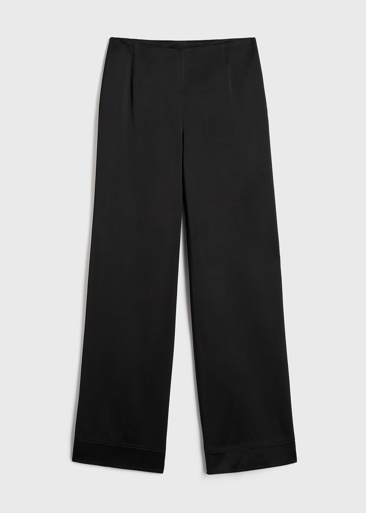 Contrast satin trousers black - 1