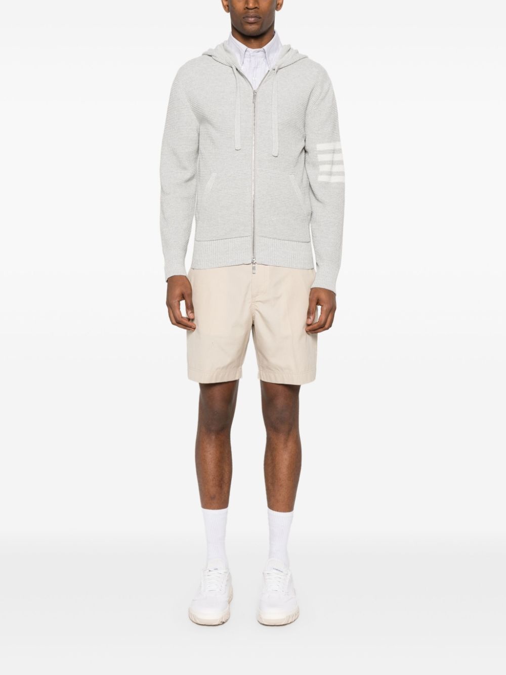 waffle-knit zip-up hoodie - 2