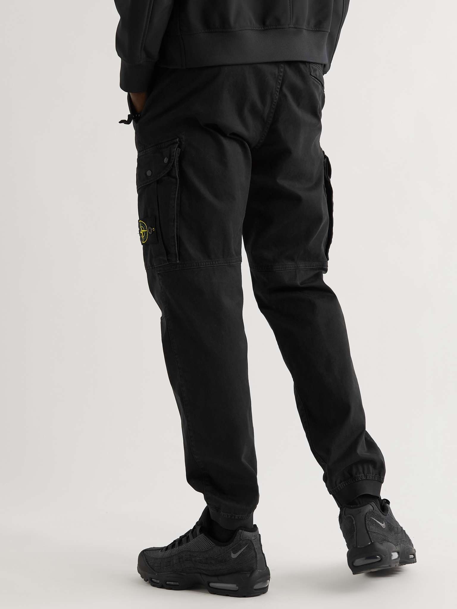 Tapered Logo-Appliquéd Garment-Dyed Cotton-Blend Cargo Trousers - 4