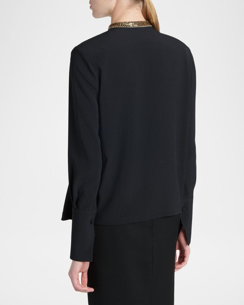 Embellished-Collar Long-Sleeve Top 3
