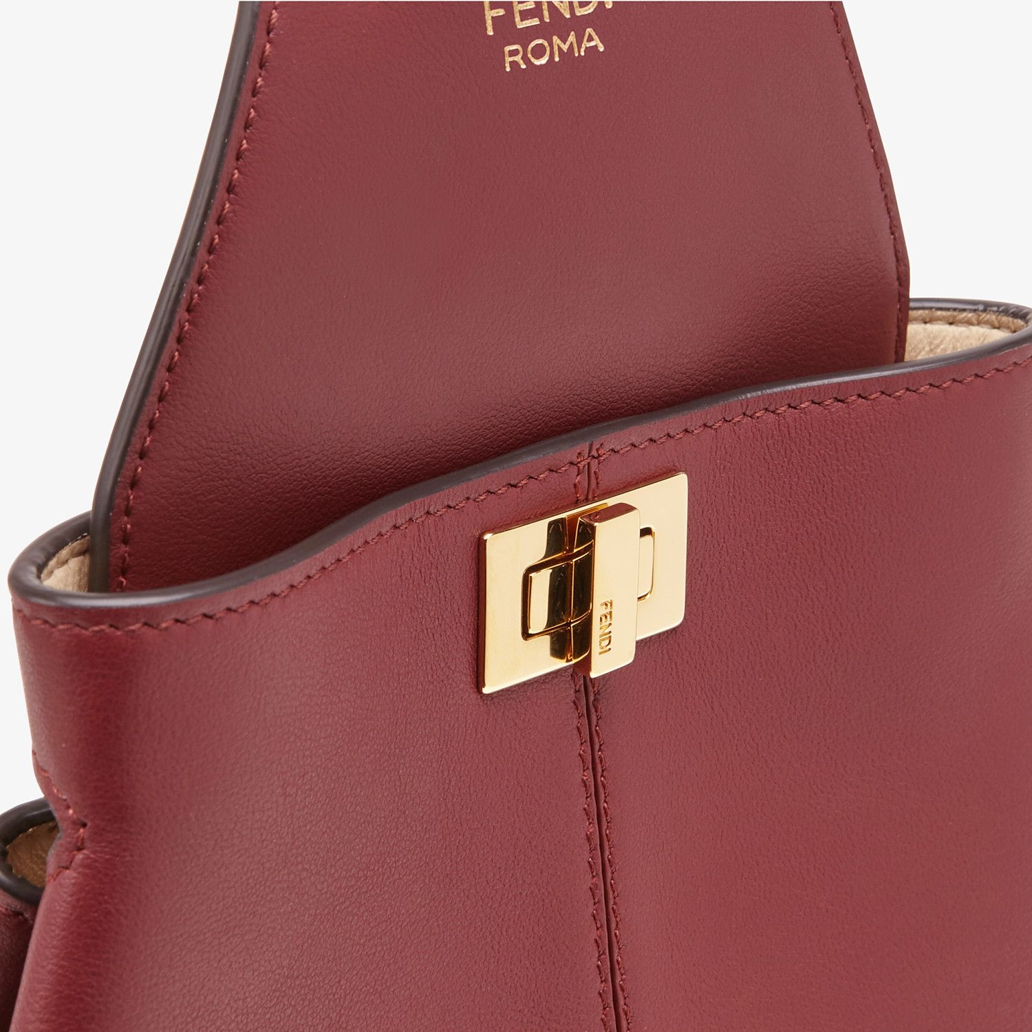 Burgundy leather mini-bag - 5