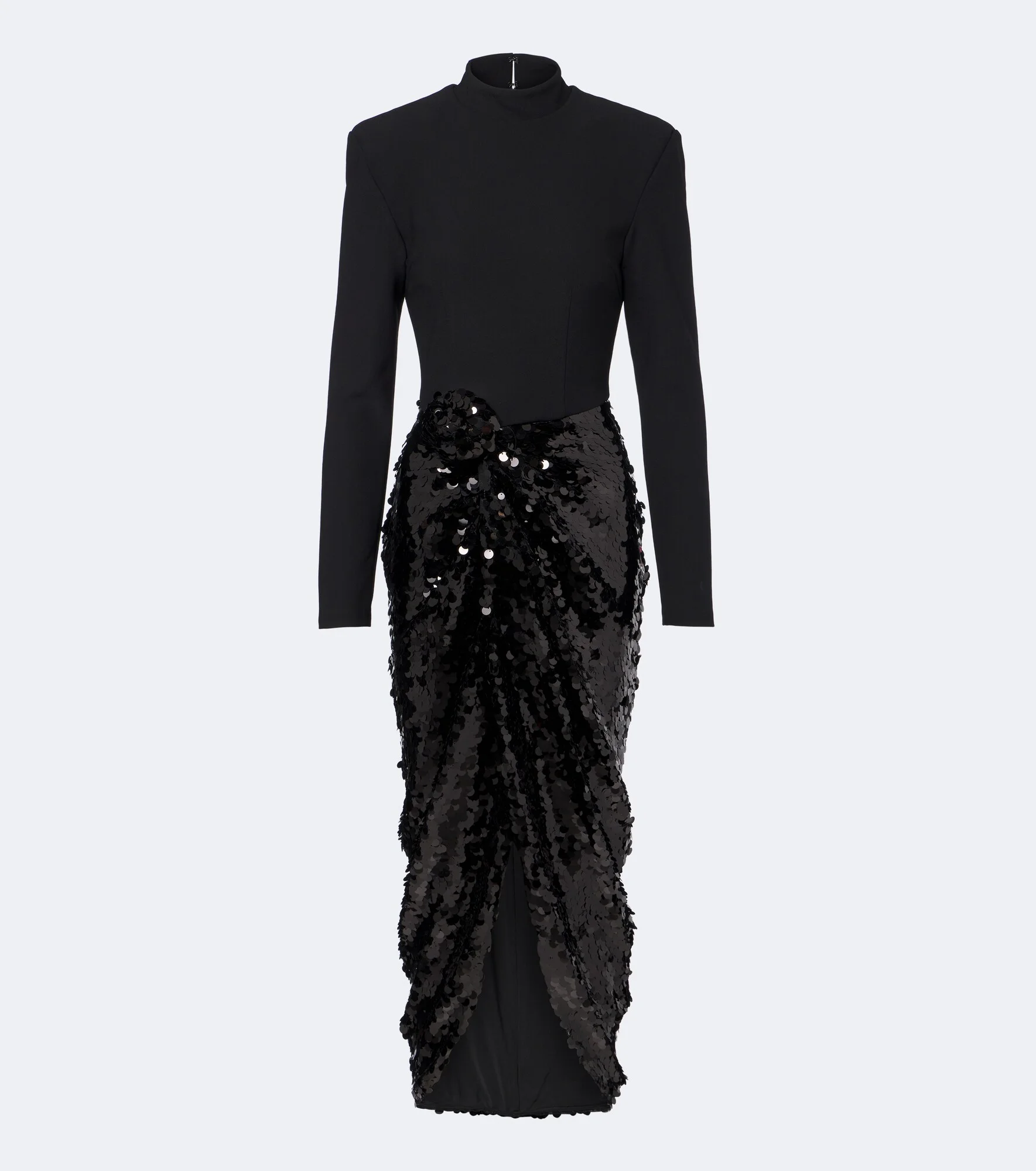 Gathered sequined midi dress - 1