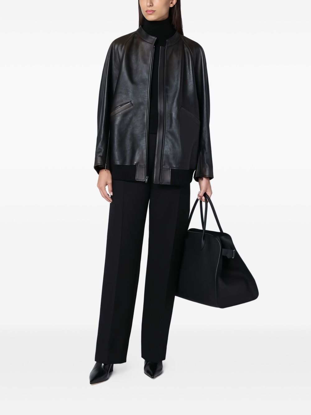 straight-leg wool-silk trousers - 2