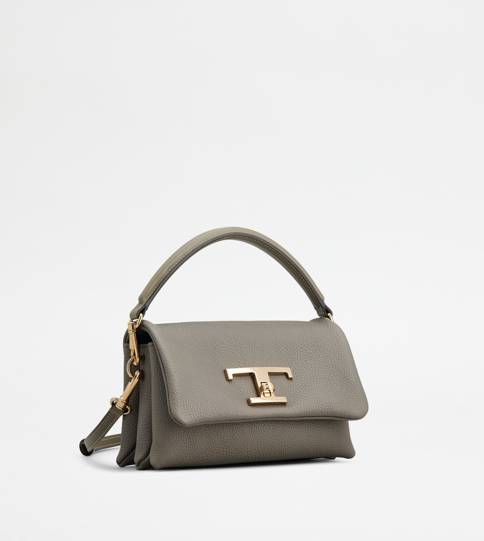 T TIMELESS FLAP BAG IN LEATHER MICRO - GREY - 3