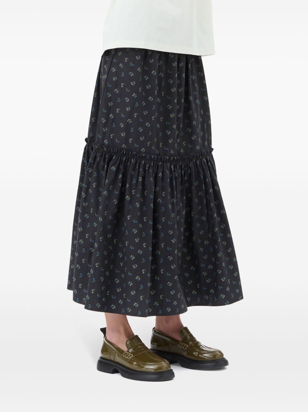 floral-print smock maxi skirt - 5