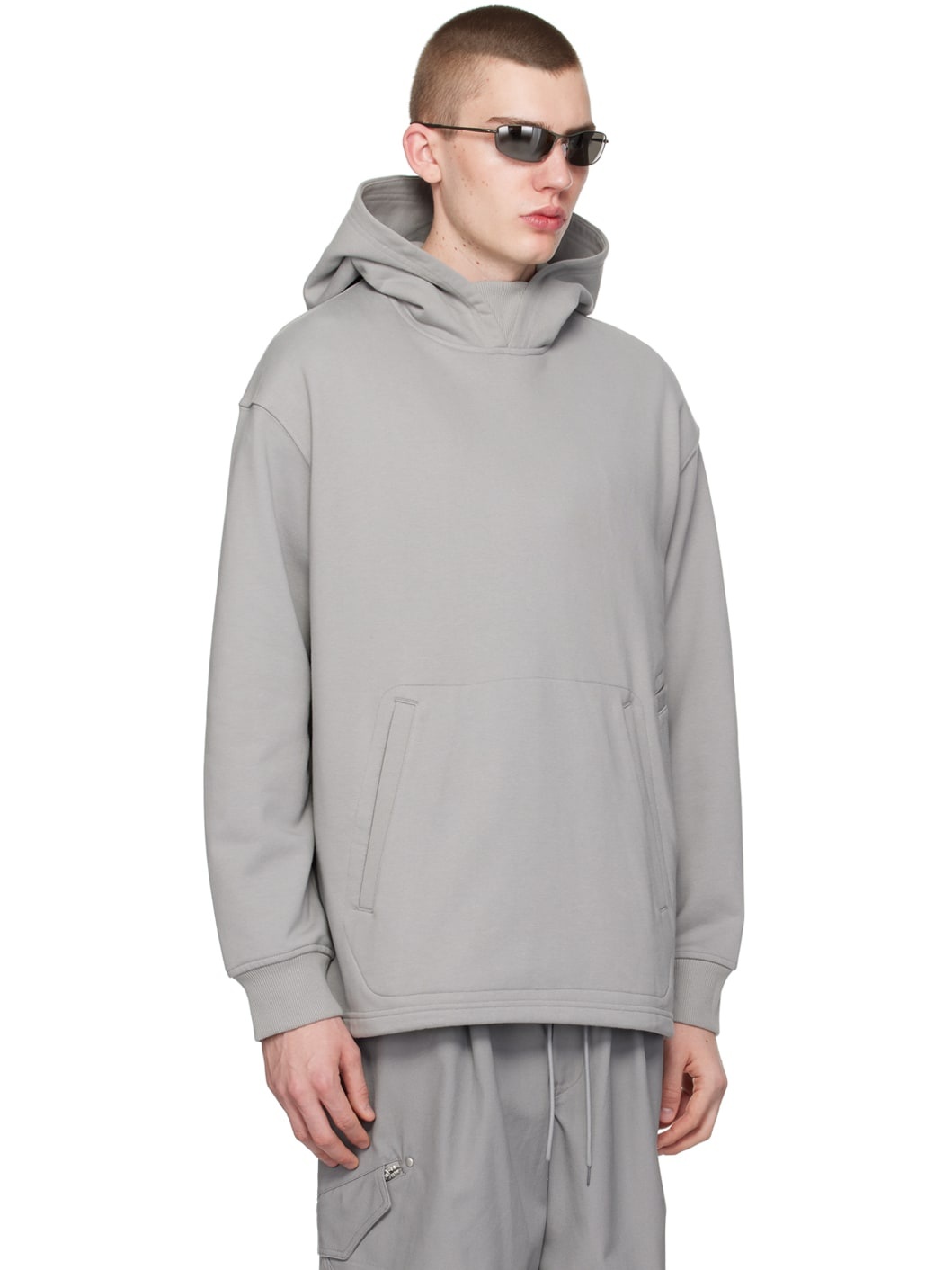 Gray Pocket Hoodie - 4