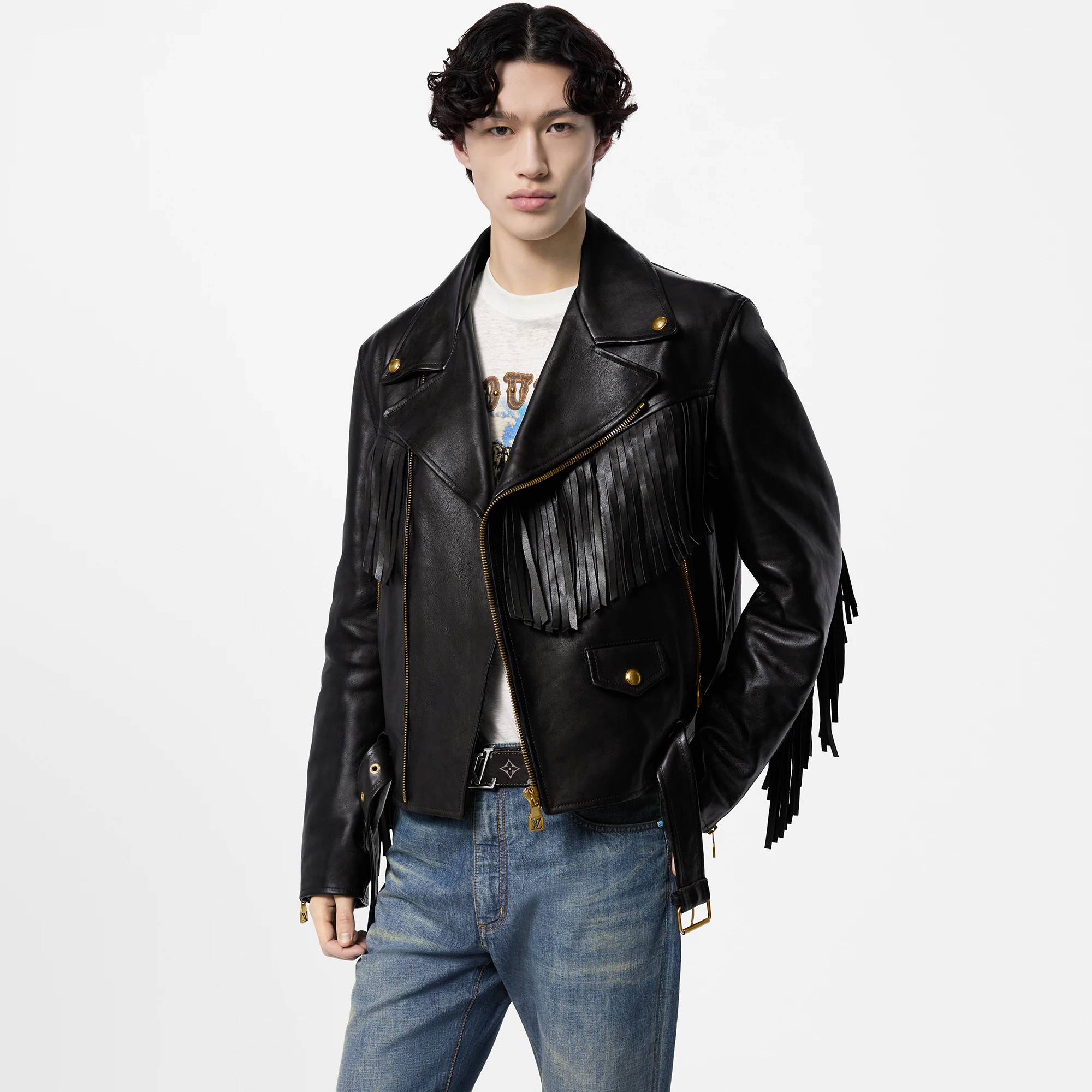 Fringed Leather Perfecto Jacket - 2