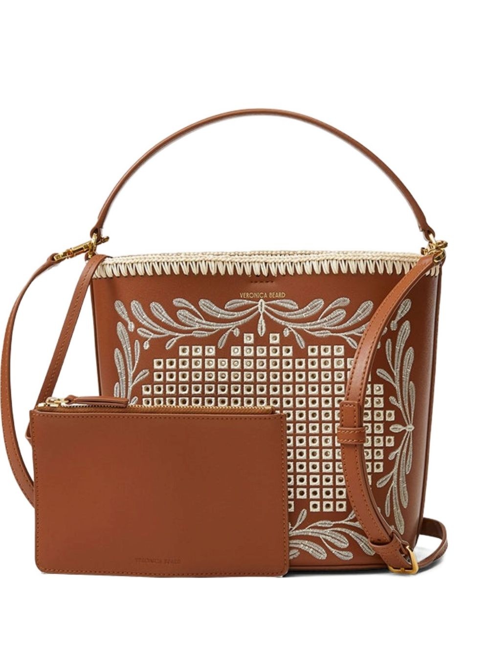 small Eyelet Feedbag embroidered bucket bag - 1