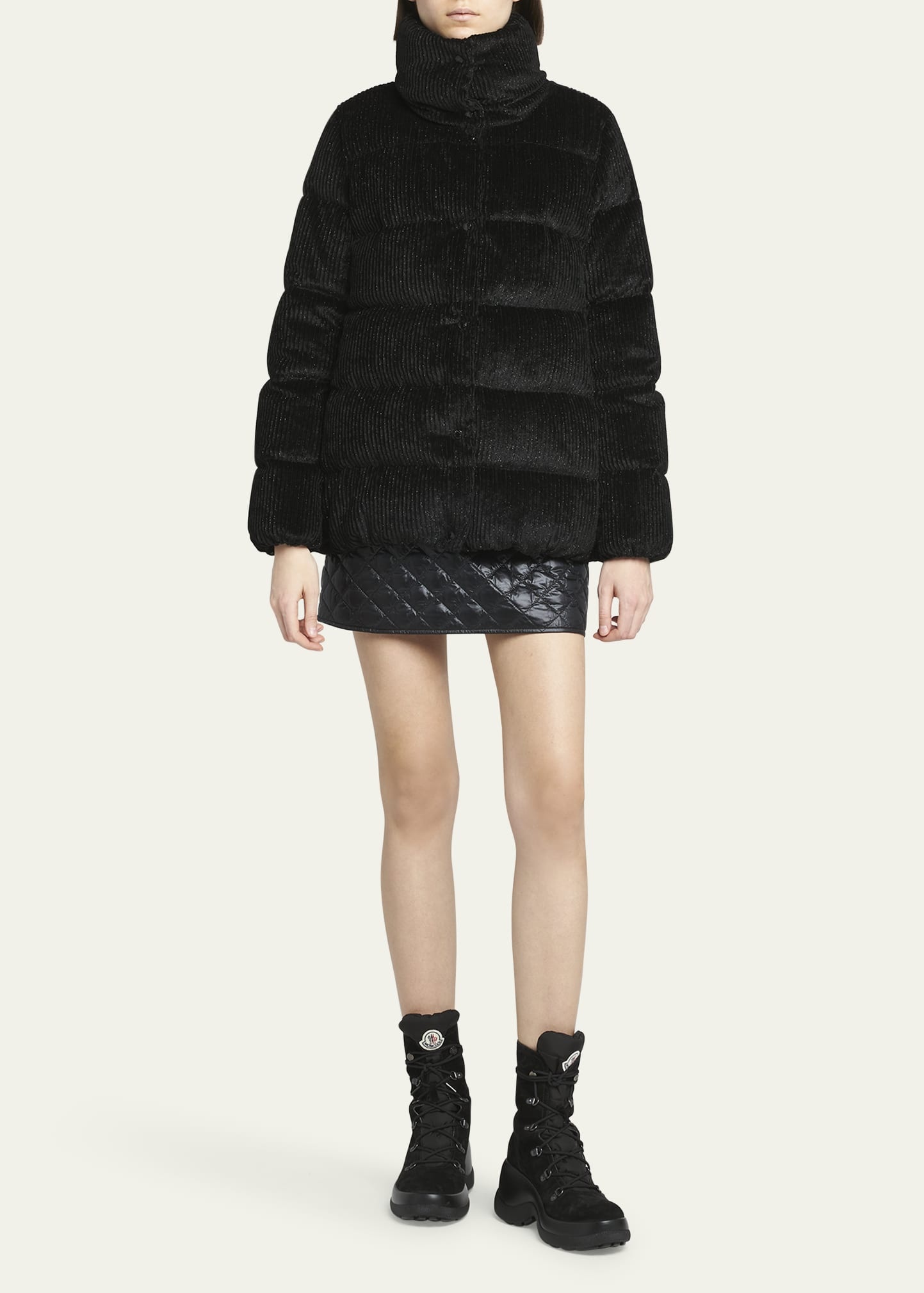 Cochevisse Metallic Velvet Corduroy Puffer Jacket - 2