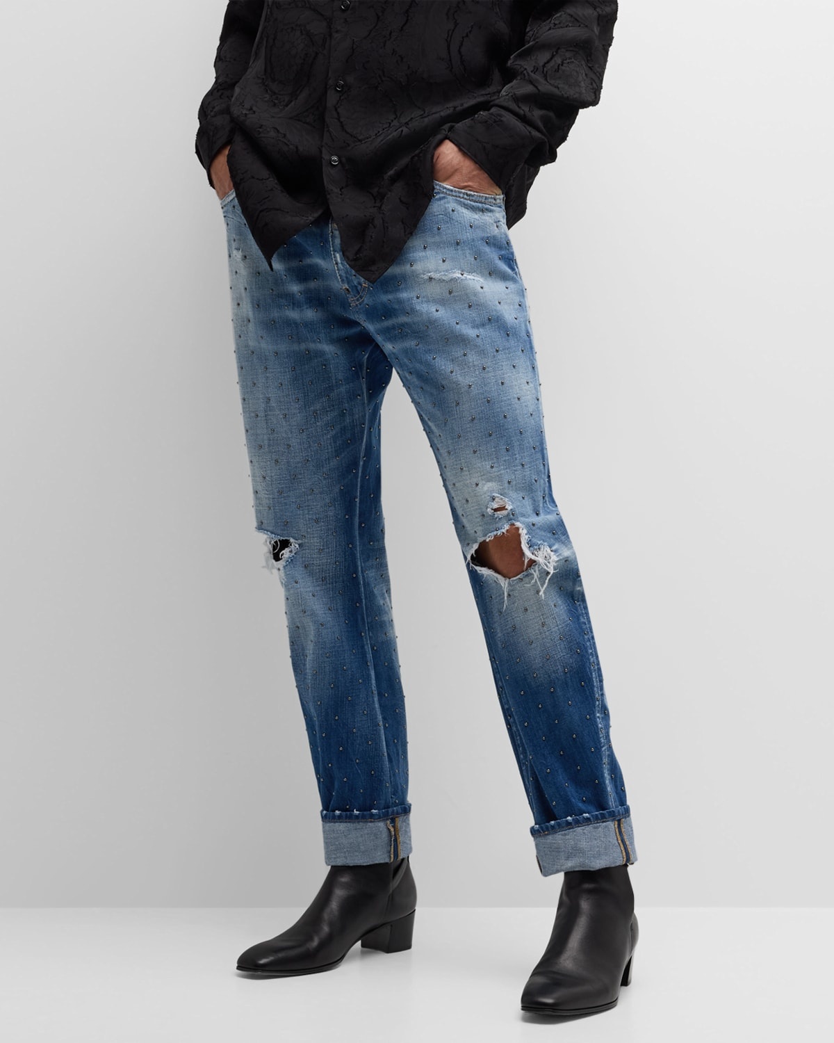 Men's Big Brother Distressed Embellished Jeans - 6