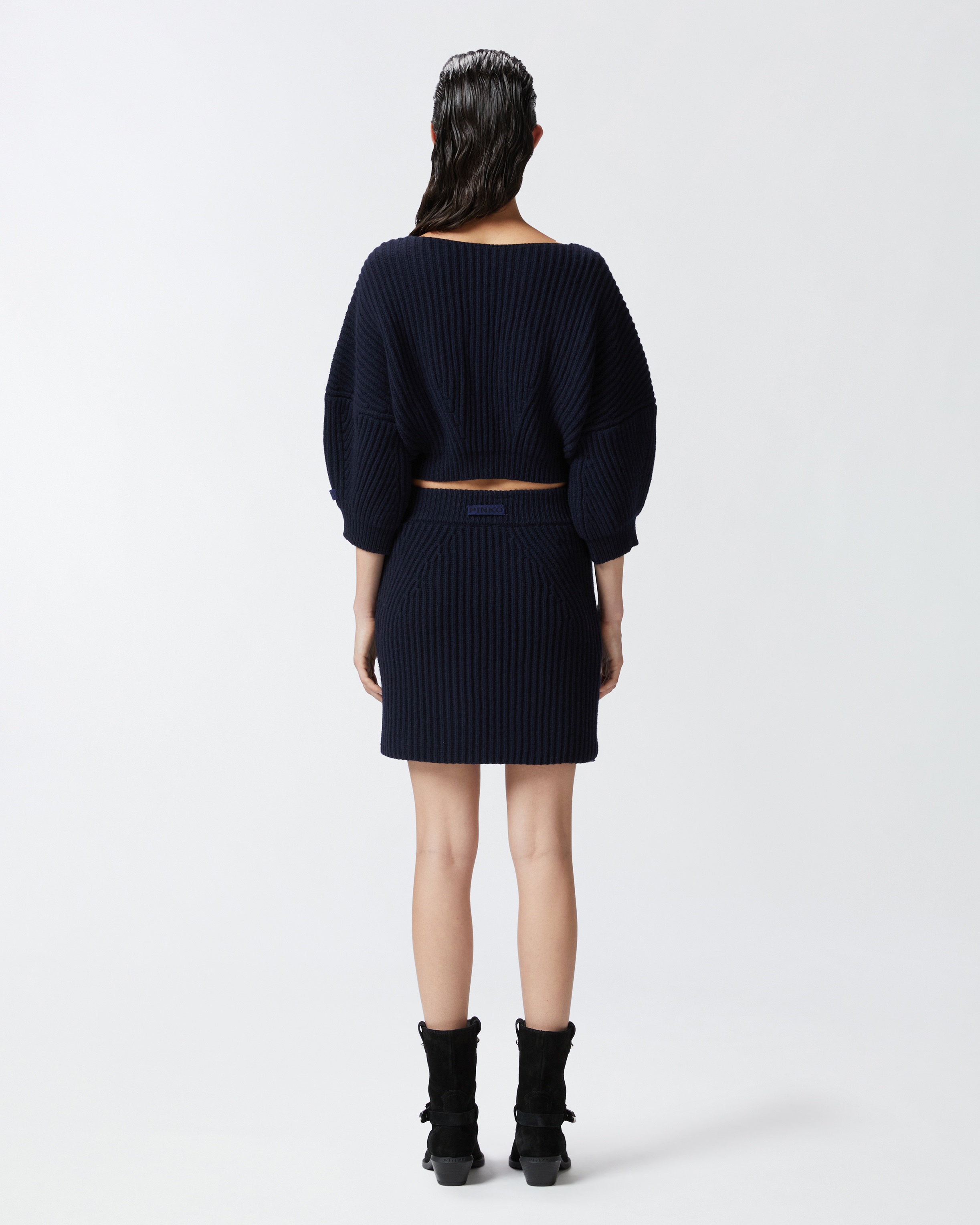 CROPPED RIBBED V-NECK SWEATER - 4