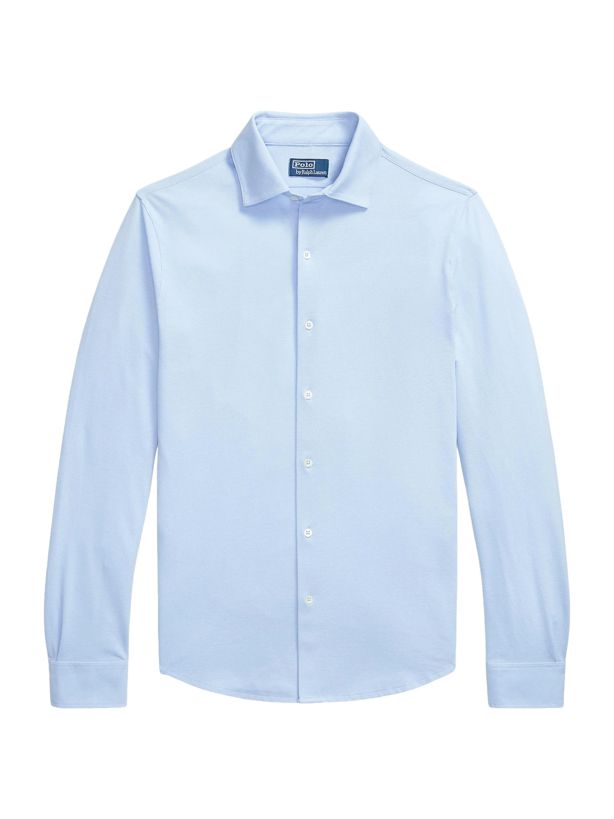 Men's Lux Micro Piqué-Knit Cotton Shirt - Office Blue - 1