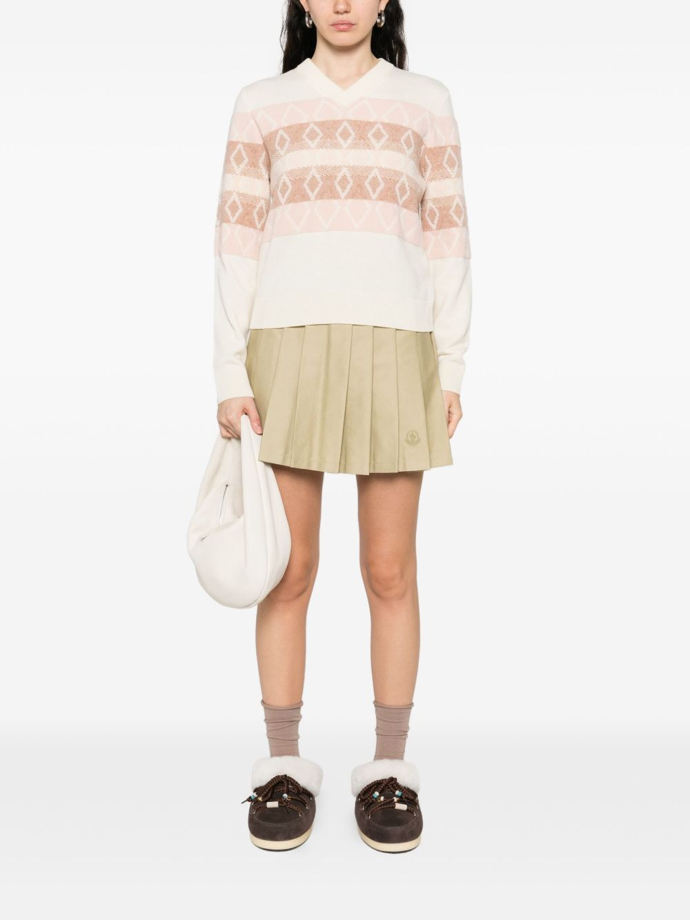 geometric-pattern wool sweater - 2