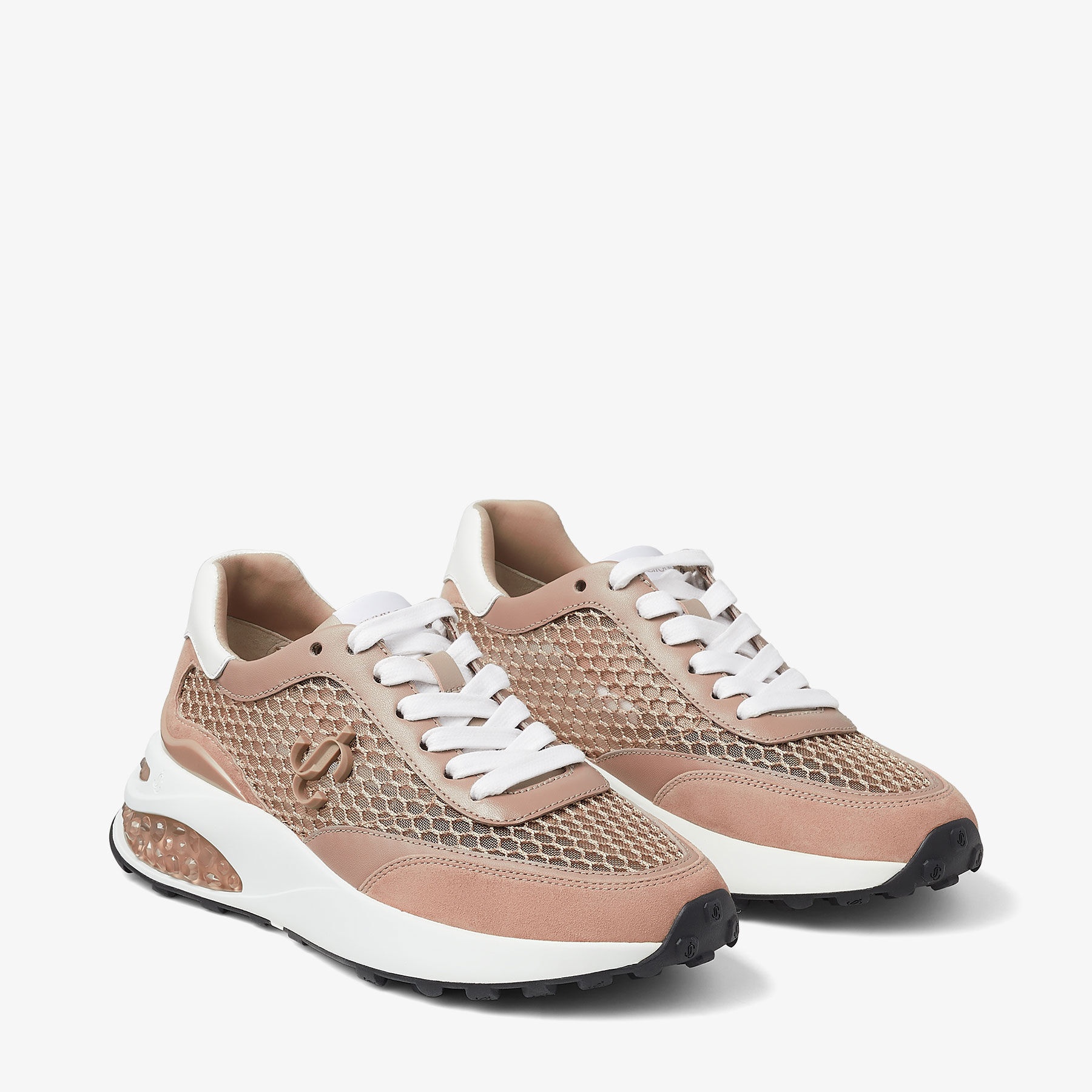 Memphis Lace Up/F
Stone Leather and Fishnet Mesh Low-Top Trainers - 2