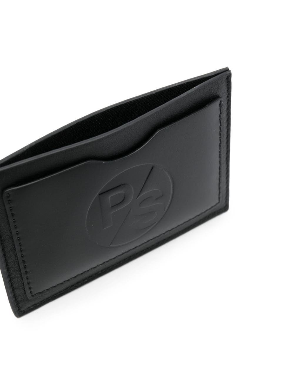 debossed-logo leather cardholder - 3