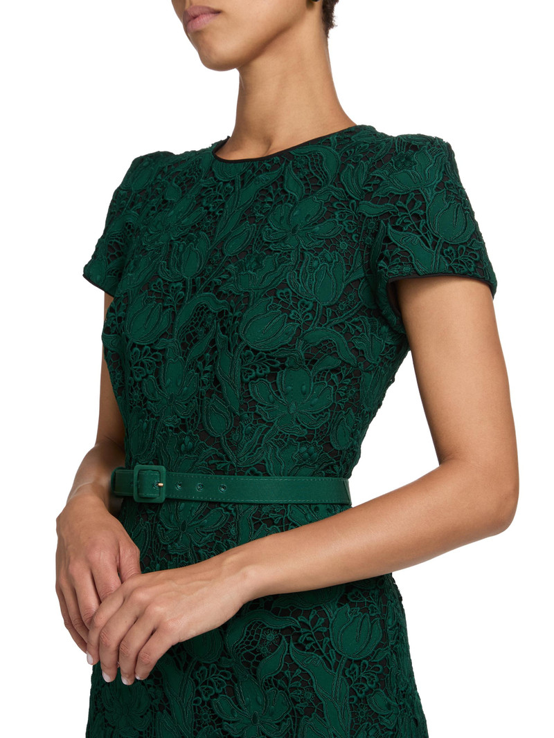 Women's Tahlia Tulip Garden Lace Midi-Dress - Dark Green 6